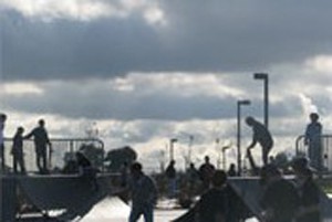 Photo of a cloudy day at the skate park at Creekside Park