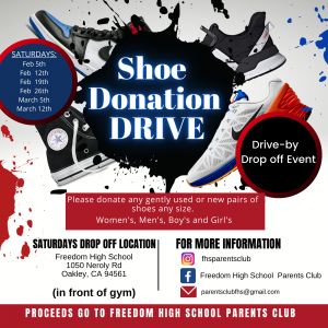  flyer with information on FHS shoe drive