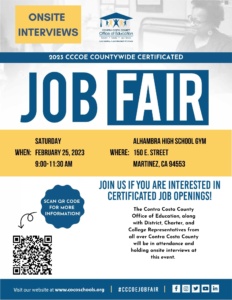 Photo of job fair flyer for Oakley Union Elementary School District from February 2023